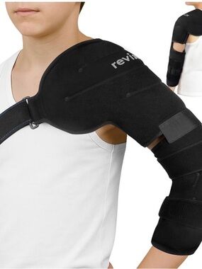 Reviv Youth Shoulder & Elbow Support Brace in Black